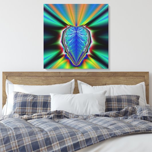Fractal Heart Canvas Print (Insitu (Slaapkamer))
