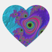 Fractal Heart Hart Sticker (Voorkant)