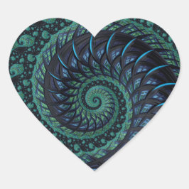 Fractal Heart in Blues & Greens Hart Sticker