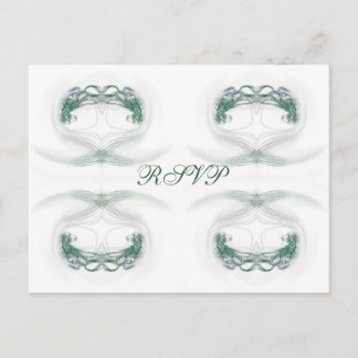 Fractal Hearts Green RSVP Uitnodiging Briefkaart