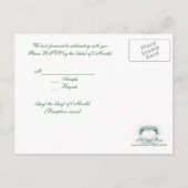 Fractal Hearts Green RSVP Uitnodiging Briefkaart (Achterkant)