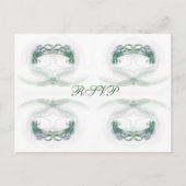 Fractal Hearts Green RSVP Uitnodiging Briefkaart (Voorkant)