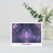 Fractal Hearts Paars Inmate Briefkaart (Staand voorkant)