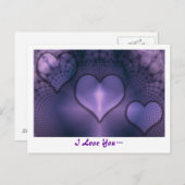 Fractal Hearts Paars Inmate Briefkaart (Voorkant / Achterkant)