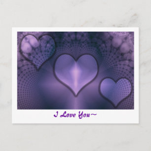 Fractal Hearts Paars Inmate Briefkaart