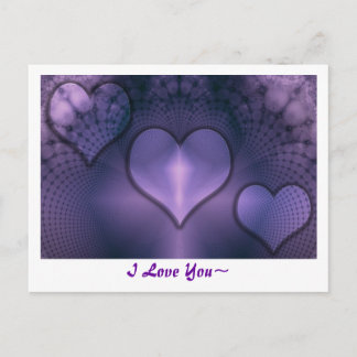 Fractal Hearts Paars Inmate Briefkaart