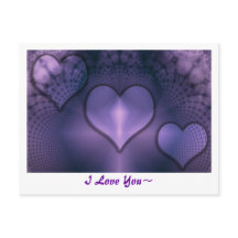 Fractal Hearts Paars Inmate Briefkaart