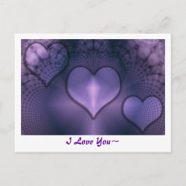 Fractal Hearts Paars Inmate Briefkaart