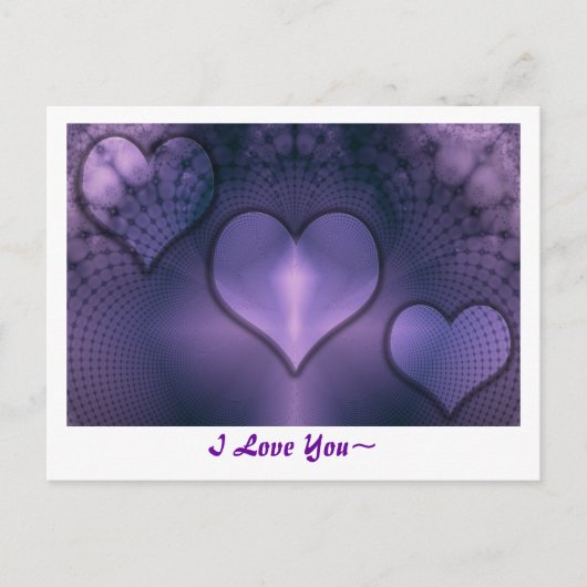 Fractal Hearts Paars Inmate Briefkaart (Voorkant)