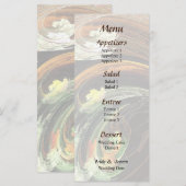 Fractal - Herfstbladeren Wervelende Wind Trouwmenu Menu (Voorkant / Achterkant)