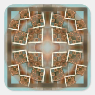 Fractal hoeken patroon vierkante sticker