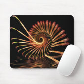 Fractal Houten Shell Spiraal Muismat (Met muis)