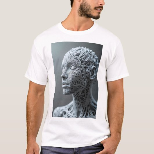 Fractal Human Phenotype Futuristisch Man T-shirt (Voorkant)