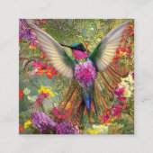 Fractal Hummingbird Gem Graphic Vierkante Visitekaartje (Voorkant)