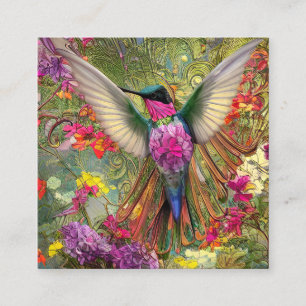 Fractal Hummingbird Gem Graphic Vierkante Visitekaartje