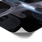 Fractal in blauw en grijs poster (Hoek)