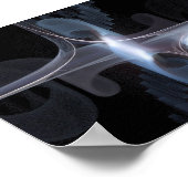 Fractal in blauw en grijs poster (Hoek)