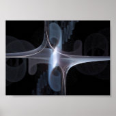 Fractal in blauw en grijs poster (Voorkant)