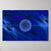 Fractal in blauw poster (Voorkant)