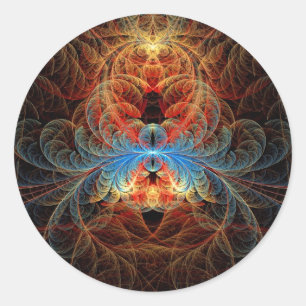 Fractal - Insect - Zwarte weduwe Ronde Sticker