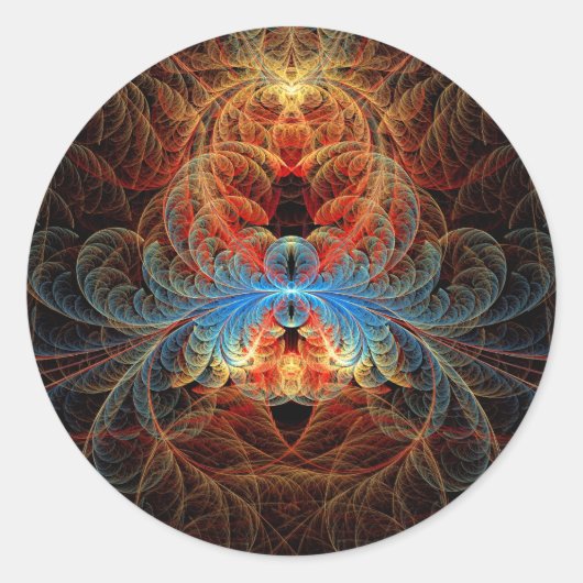 Fractal - Insect - Zwarte weduwe Ronde Sticker (Voorkant)