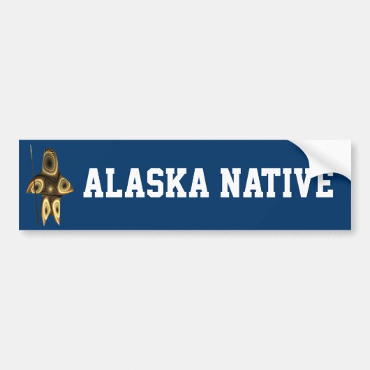 Fractal Inuit Hunter - Alaska Native Bumpersticker (Voorkant)