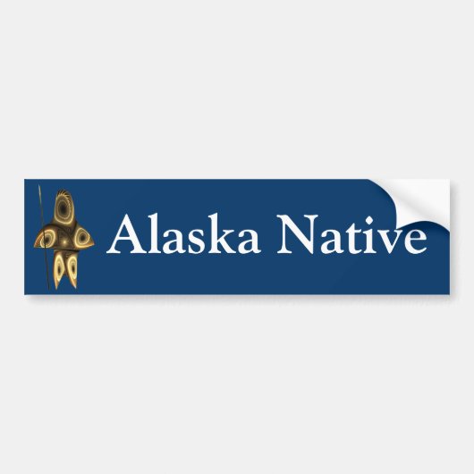 Fractal Inuit Hunter - Alaska Native Bumpersticker (Voorkant)
