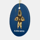 Fractal Inuit Hunter - Alaska Native Keramisch Ornament (Links)