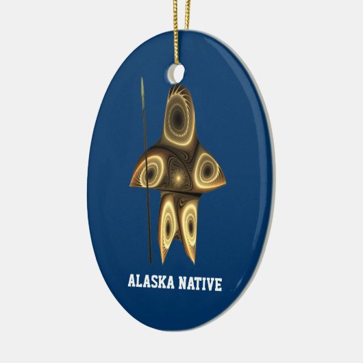 Fractal Inuit Hunter - Alaska Native Keramisch Ornament (Links)