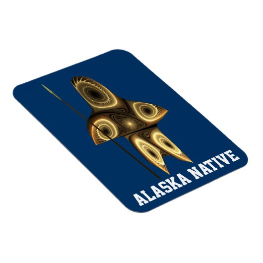 Fractal Inuit Hunter - Alaska Native Magneet (Rechterzijde)