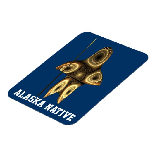 Fractal Inuit Hunter - Alaska Native Magneet (Linkerzijde)