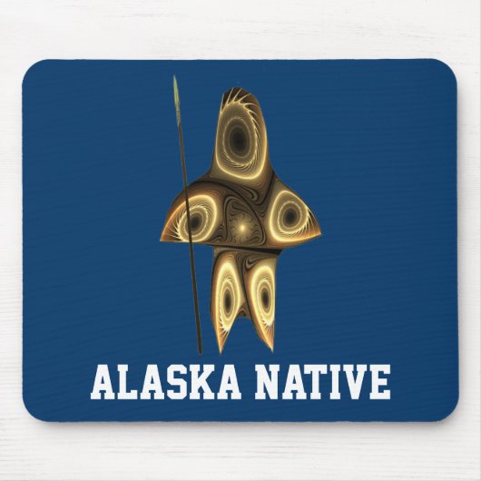 Fractal Inuit Hunter - Alaska Native Muismat (Voorkant)