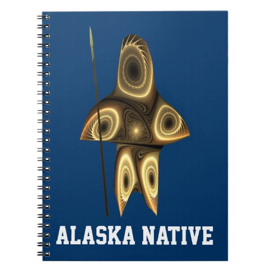 Fractal Inuit Hunter - Alaska Native Notitieboek (Voorkant)