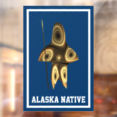 Fractal Inuit Hunter - Alaska Native Raamsticker (Vel 2)