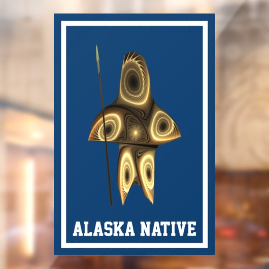 Fractal Inuit Hunter - Alaska Native Raamsticker (Vel 2)