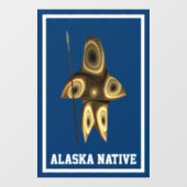 Fractal Inuit Hunter - Alaska Native Raamsticker (Vel)