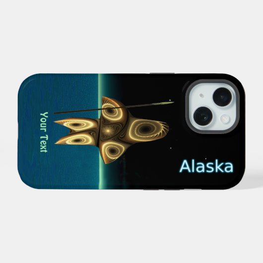 Fractal Inuit Hunter - Alaska OtterBox iPhone Case iPhone 15 Case (Achterkant horizontaal)
