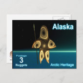 Fractal Inuit Hunter - Alaska Postage Briefkaart (Voorkant / Achterkant)