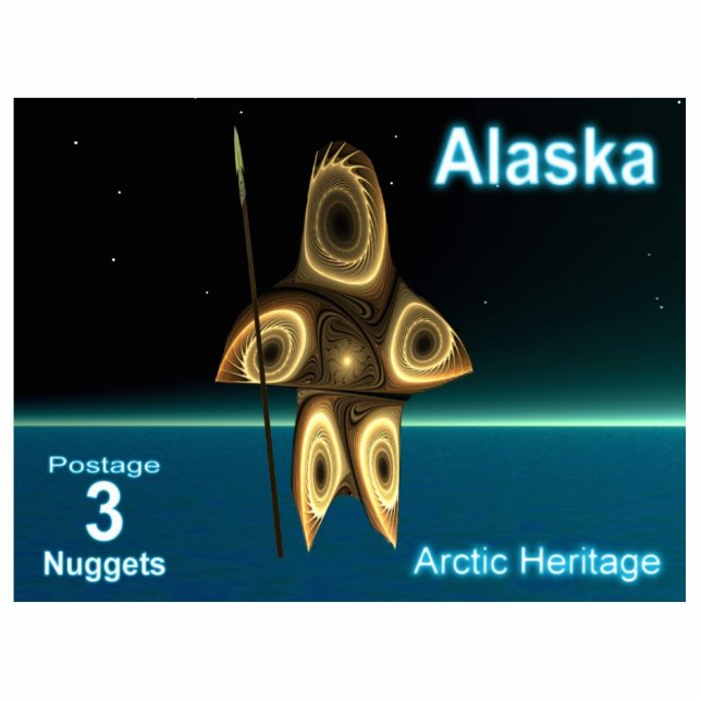 Fractal Inuit Hunter - Alaska Postage Fotobeeldje Magneet (Voorkant)