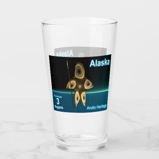 Fractal Inuit Hunter - Alaska Postage Glas (Achterkant)