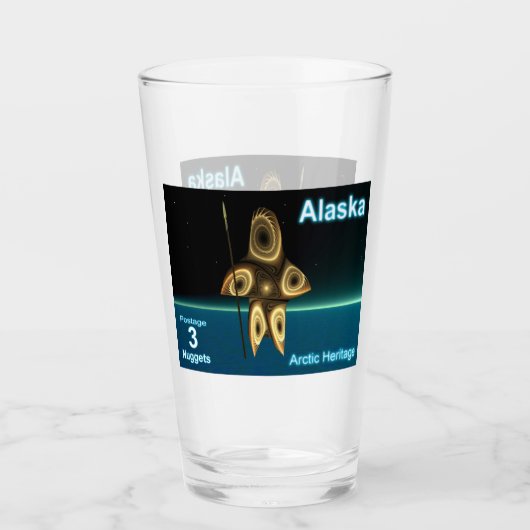 Fractal Inuit Hunter - Alaska Postage Glas (Voorkant)