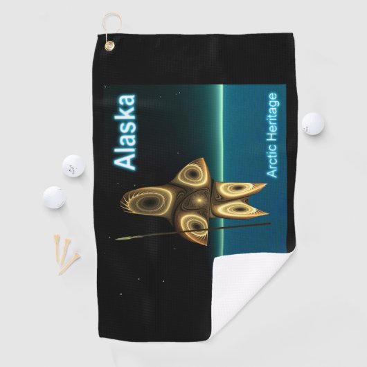 Fractal Inuit Hunter - Alaska Postage Golfhanddoek (Insitu)