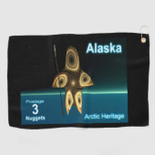 Fractal Inuit Hunter - Alaska Postage Golfhanddoek (Horizontaal)