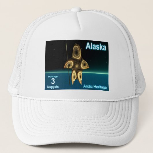 Fractal Inuit Hunter - Alaska Postage Trucker Pet (Voorkant)