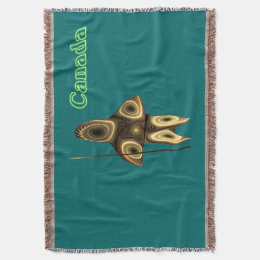 Fractal Inuit Hunter - Canada Deken (Voorkant Verticaal)