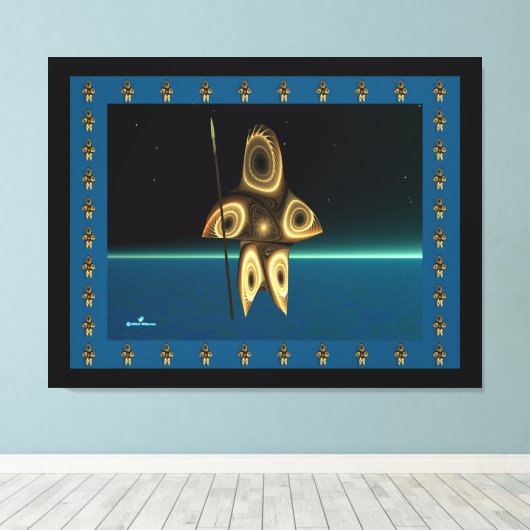 Fractal Inuit Hunter Canvas Afdruk (Insitu (Houten vloer))