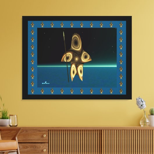 Fractal Inuit Hunter Canvas Afdruk (Insitu (Woonkamer))