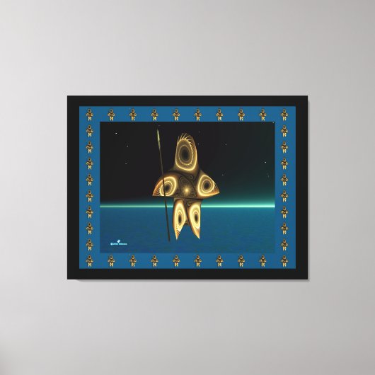 Fractal Inuit Hunter Canvas Afdruk (Voorkant)