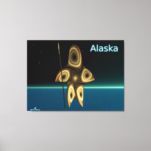 Fractal Inuit Hunter Canvas Afdruk (Voorkant)