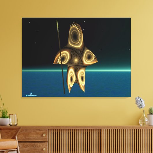Fractal Inuit Hunter Canvas Afdruk (Insitu (Woonkamer))